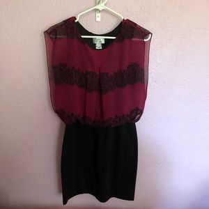 Burgundy/black dress